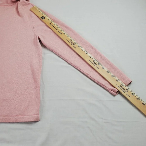Vintage Orvis Cardigan Women Medium Pink Knit Sweater Sailor Flap Collar Minimal - Picture 13 of 16